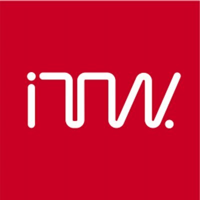 Red background with white stylized lowercase letters 'inw' and a period at the end.