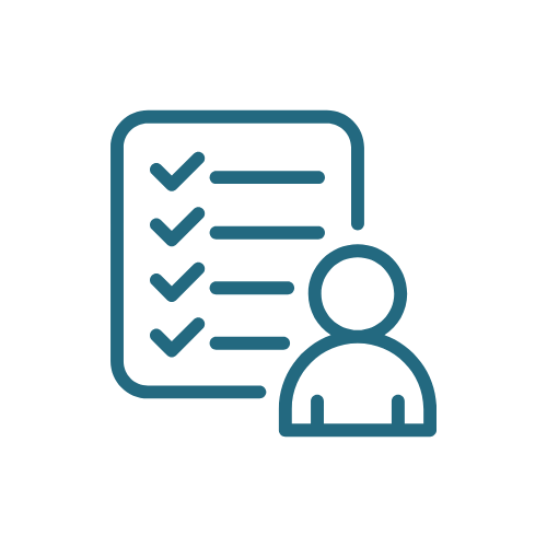 Checklist with four check marks and a person icon