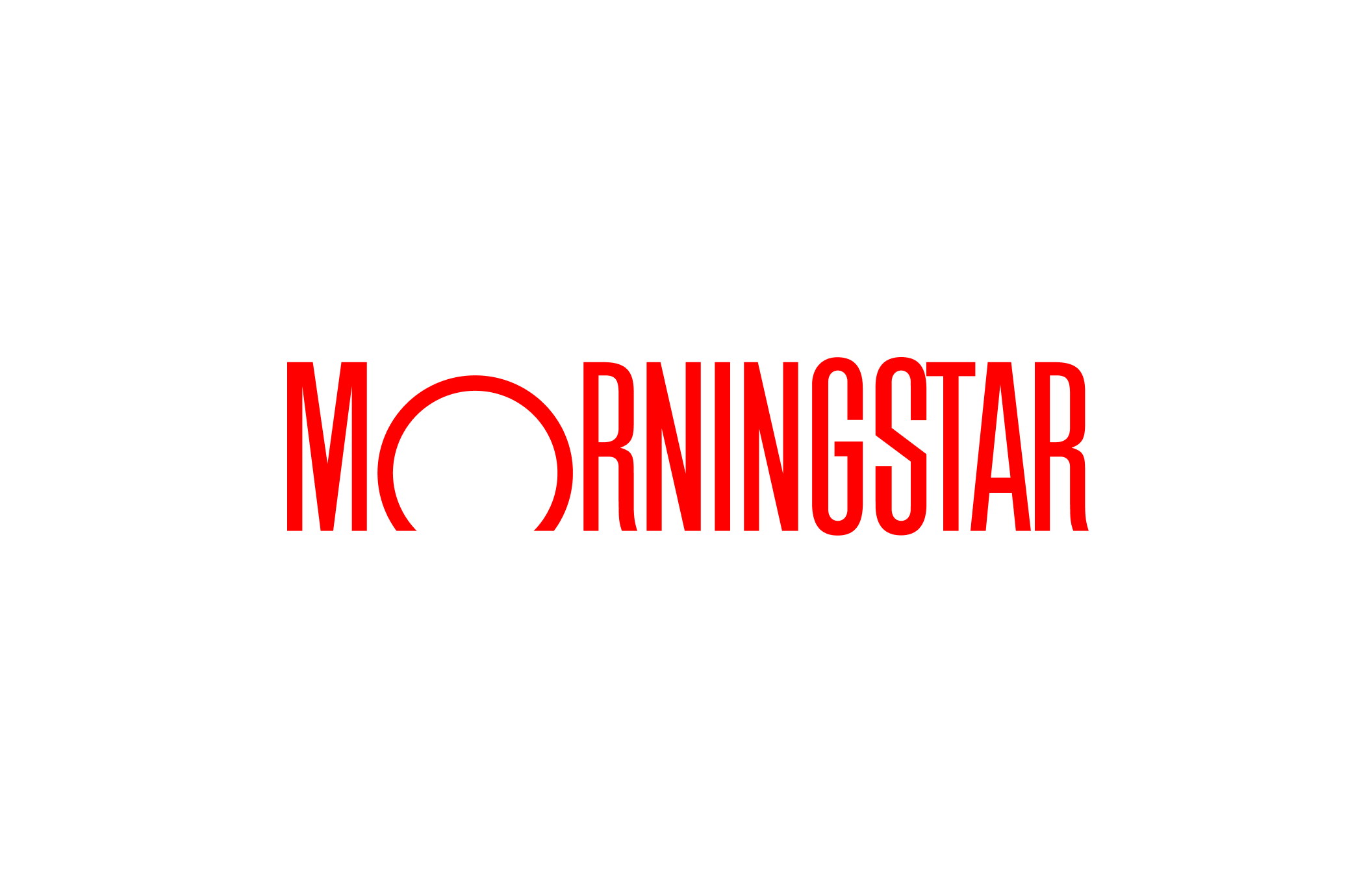 Red text on a white background spelling out 'Morningstar' in a stylized font.